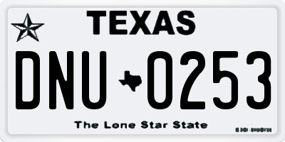 TX license plate DNU0253