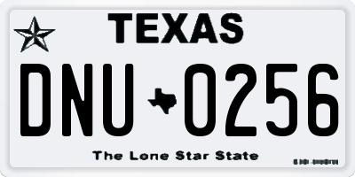TX license plate DNU0256