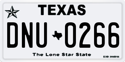 TX license plate DNU0266