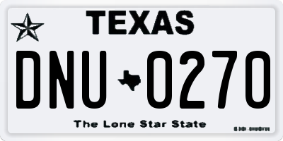 TX license plate DNU0270