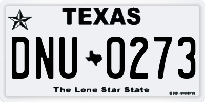 TX license plate DNU0273