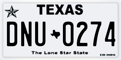 TX license plate DNU0274