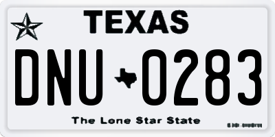 TX license plate DNU0283