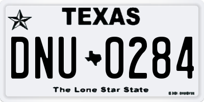 TX license plate DNU0284