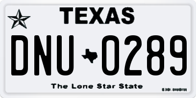 TX license plate DNU0289