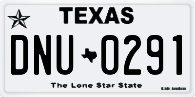 TX license plate DNU0291