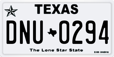 TX license plate DNU0294