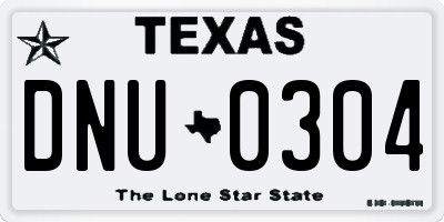 TX license plate DNU0304