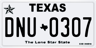 TX license plate DNU0307