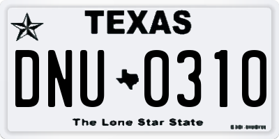 TX license plate DNU0310