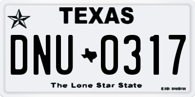 TX license plate DNU0317