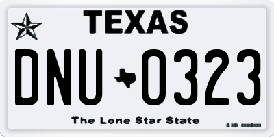 TX license plate DNU0323