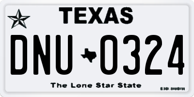 TX license plate DNU0324