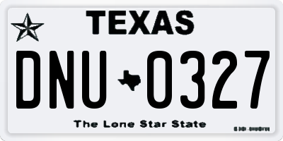 TX license plate DNU0327