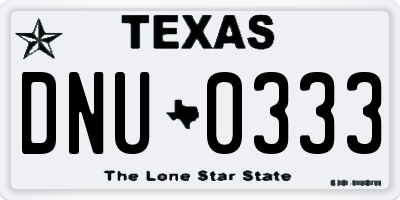 TX license plate DNU0333