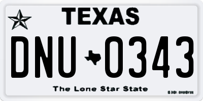 TX license plate DNU0343