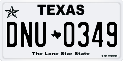 TX license plate DNU0349