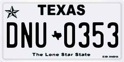TX license plate DNU0353
