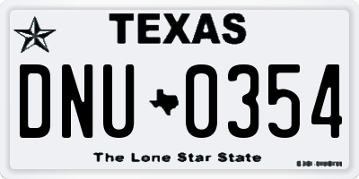 TX license plate DNU0354