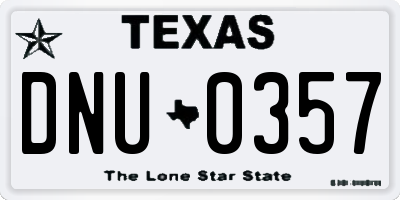 TX license plate DNU0357
