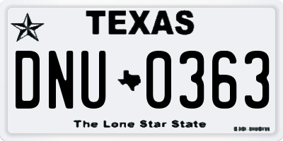 TX license plate DNU0363