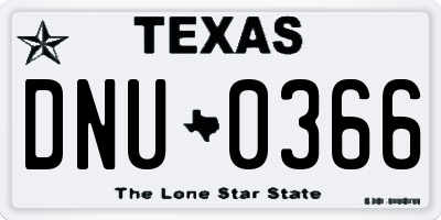 TX license plate DNU0366