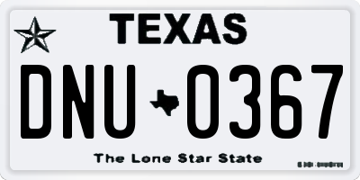 TX license plate DNU0367