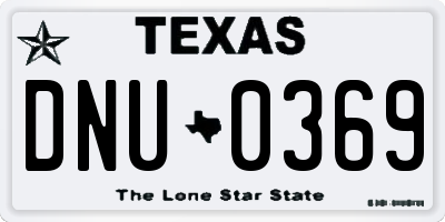 TX license plate DNU0369