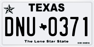 TX license plate DNU0371