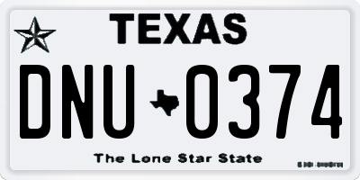 TX license plate DNU0374