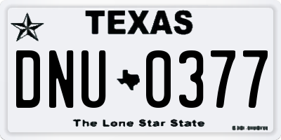 TX license plate DNU0377