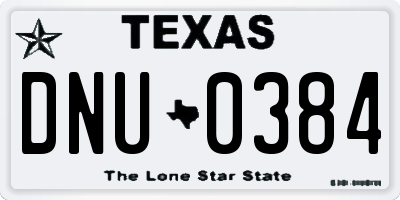 TX license plate DNU0384