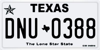 TX license plate DNU0388