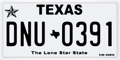 TX license plate DNU0391