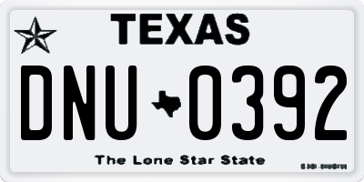 TX license plate DNU0392