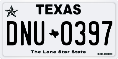 TX license plate DNU0397