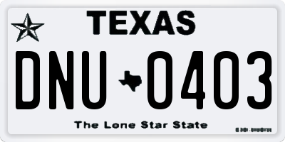 TX license plate DNU0403
