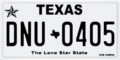 TX license plate DNU0405