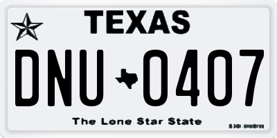 TX license plate DNU0407