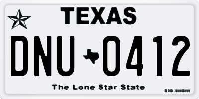 TX license plate DNU0412