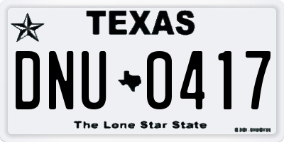 TX license plate DNU0417