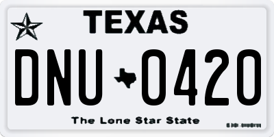 TX license plate DNU0420