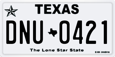 TX license plate DNU0421