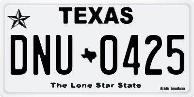 TX license plate DNU0425