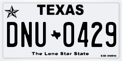 TX license plate DNU0429