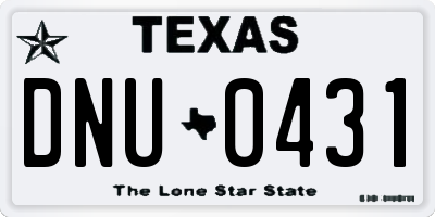 TX license plate DNU0431