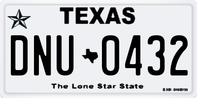 TX license plate DNU0432
