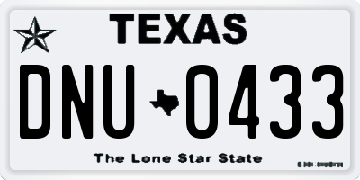 TX license plate DNU0433
