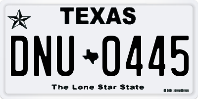 TX license plate DNU0445