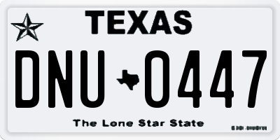 TX license plate DNU0447